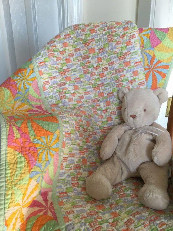 Let's Go Baby Quilt in Bright Playful Colors