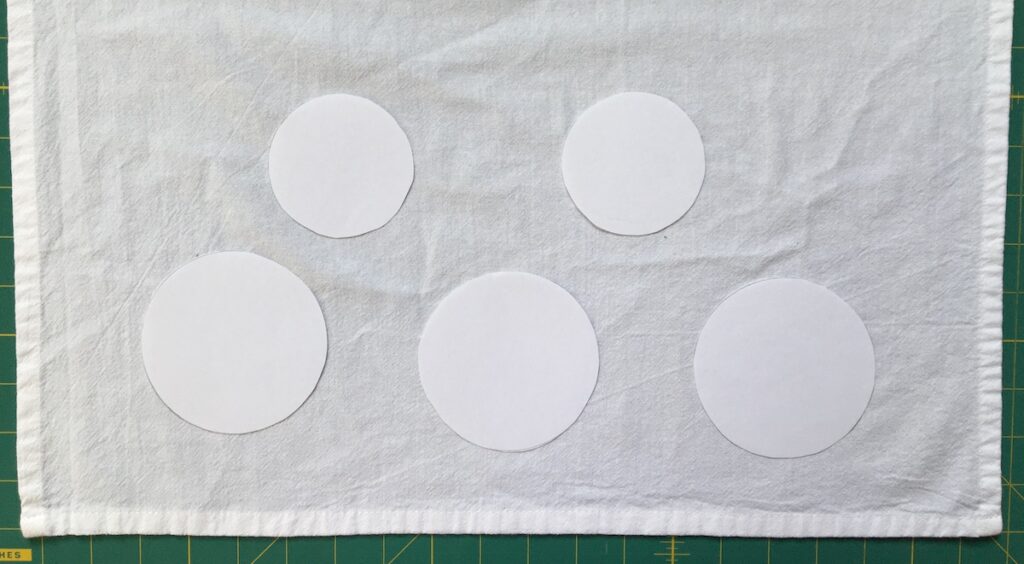 Layout option of Circles on Soap Bubble Dishtowel Embroidery Project