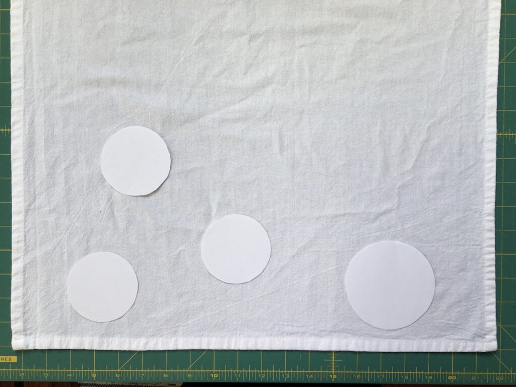 Layout option of Circles on Soap Bubble Dishtowel Embroidery Project