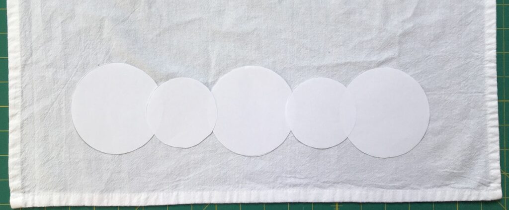 Layout option of Circles on Soap Bubble Dishtowel Embroidery Project