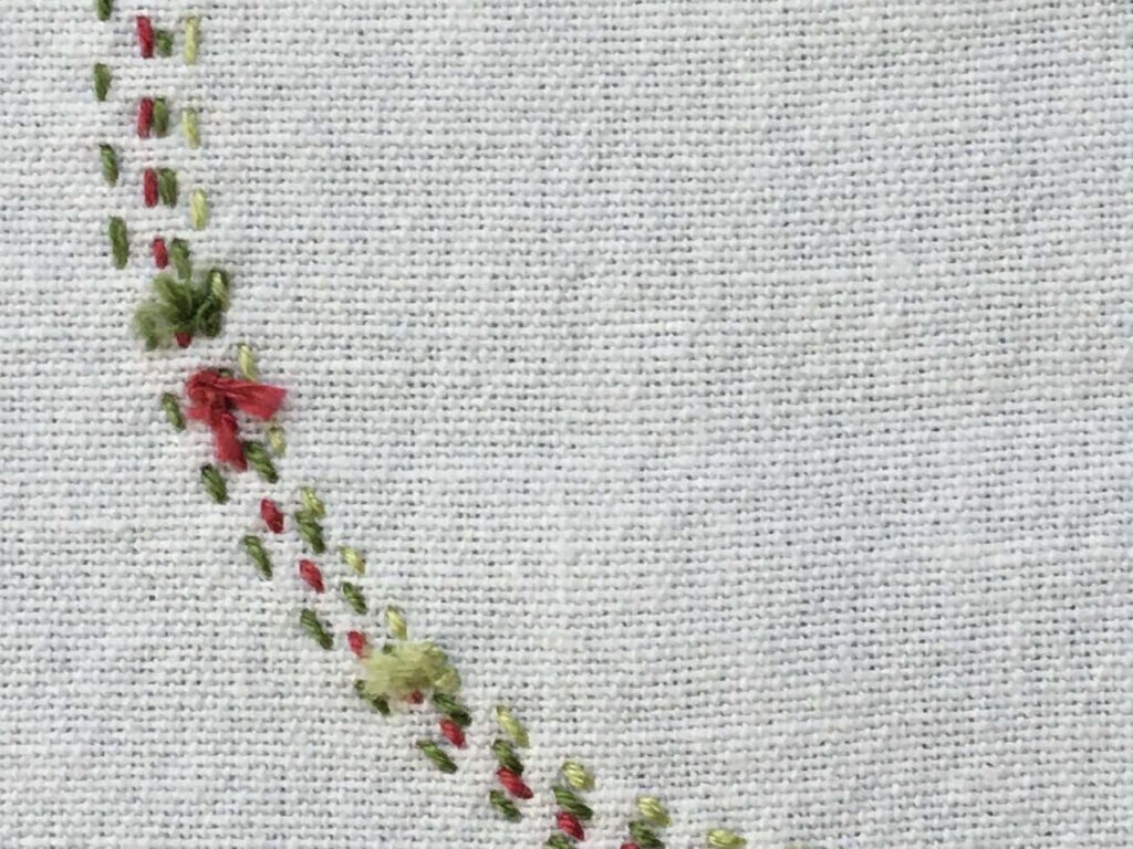 Cropped image showing wrong side of embroidery piece